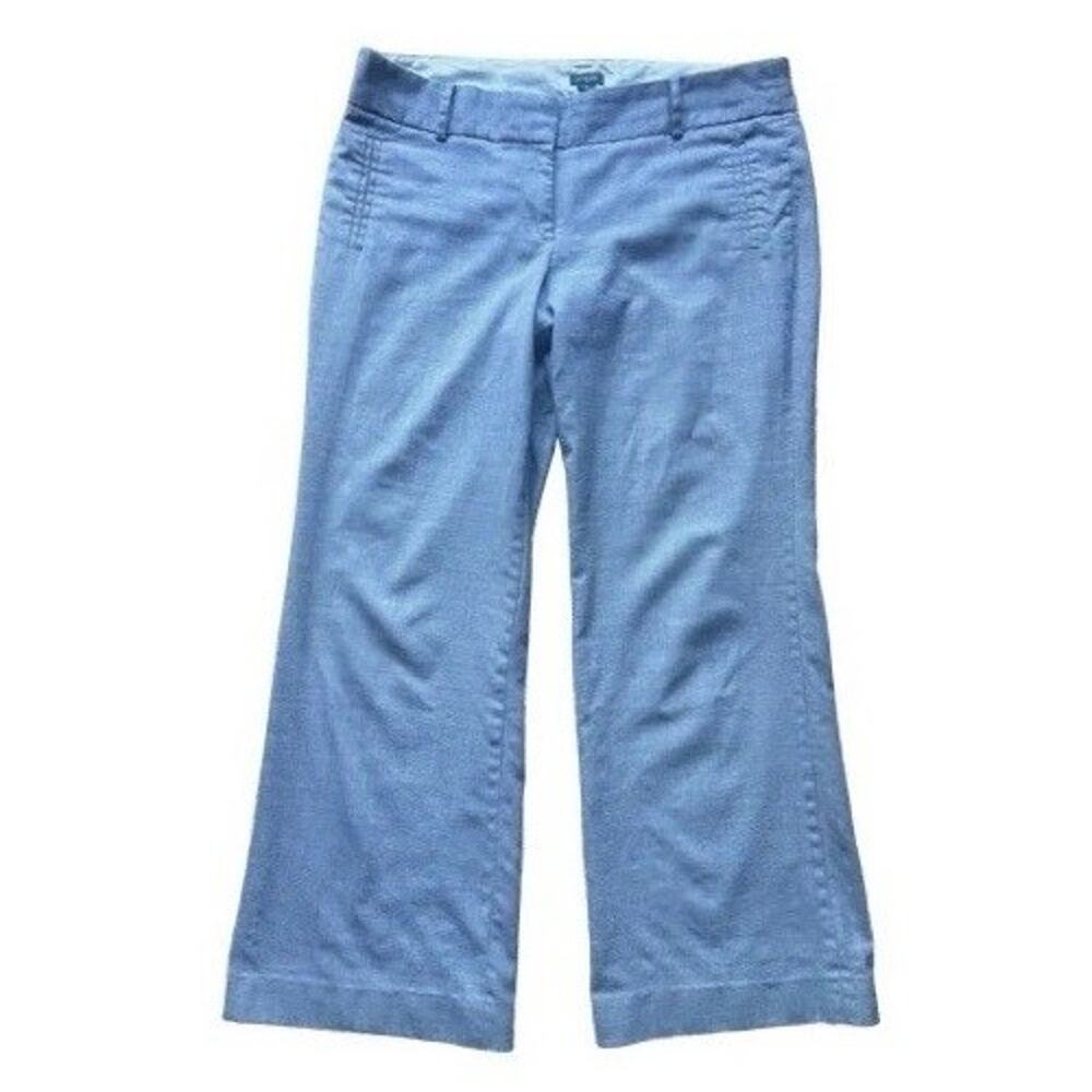 Vintage J. Crew City Fit Trouser Women’s Wide Leg Size 14 Gray Wool Blend Office